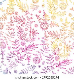 Cute Floral pattern in the small flower.Motifs scattered random. Seamless vector texture. Elegant template for fashion prints. Printing with very small pink flowers. White background.