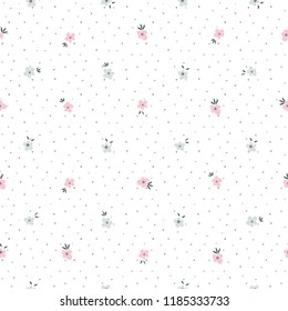 Cute Floral pattern of small flowers.