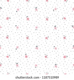 Cute Floral pattern of small flowers.