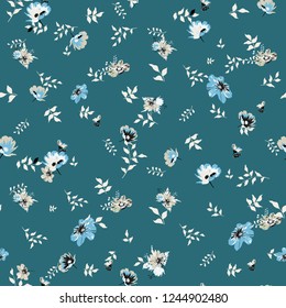 Cute Floral pattern of small flowers.