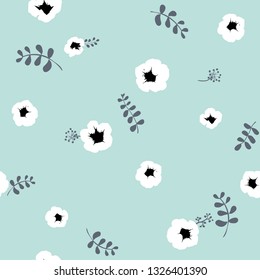 Cute Floral pattern of small flowers. - Vector 