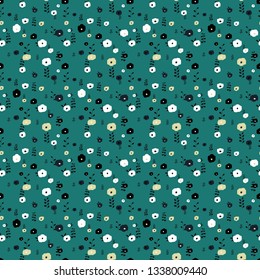 Cute Floral pattern of small flowers. - Vector 