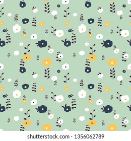 Cute Floral pattern of small flowers. - Vector 