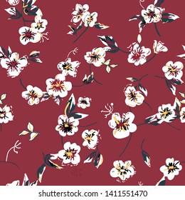 Cute Floral pattern of small flowers. - Vector 