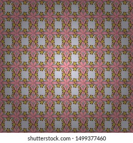 Cute floral pattern in the small flowers. Vector illustration. Vector abstract flowers in pink, gray and brown colors. Ditsy seamless pattern.