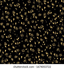 Cute Floral pattern of small flowers. Seamless vector texture. Elegant template for fashion prints. Background for fabric, textile, paper, cover.