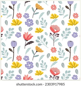 Cute floral pattern in the small flowers. Seamless vector texture. Elegant template for fashion prints. White background.