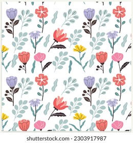 Cute floral pattern in the small flowers. Seamless vector texture. Elegant template for fashion prints. White background.