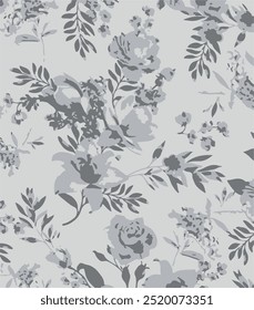 Padrão floral bonito nas flores pequenas. Textura de vetor uniforme. Modelo elegante para impressões de moda. Impressão com pequenas flores rosa e amarela. Fundo branco