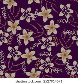 Lindo patrón floral en las Pequeñas flores. Textura de Vector sin costuras. Elegante Plantilla para estampados de moda. Estampado con Pequeñas flores rosas y amarillas. El fondo blanco