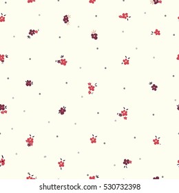 Cute Floral pattern of small flowers. Seamless vector texture. Elegant template for fashion prints. 