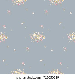 Diseño floral de flores pequeñas. Impresión Ditsy. Fondo vectorial transparente para tela, papel pintado, papel, envoltura.