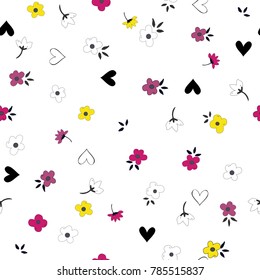 Cute Floral pattern of small flowers.