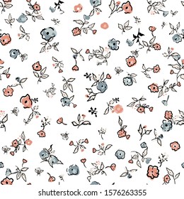 Cute Floral pattern of small flowers.Floral seamless background