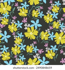 Cute floral pattern in the small gentle flowers. Seamless vector texture. Ditsy template for fashion prints. Illustration with small pink flowers