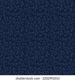 Cute floral pattern in small leaves. Small flowers. Dark blue background. Ditsy print. Floral seamless background. The elegant the template for fashion prints. Stock pattern.