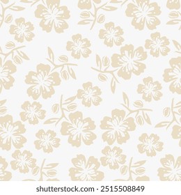 Cute floral pattern. Small white flowers. Pale light blue background. Ditsy print. Floral seamless background. Trendy template for fashion prints. Stock pattern.