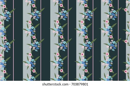 cute floral pattern in small-scale flowers. Seamless striped background for wallpapers, print, gift wrap and scrapbooking.