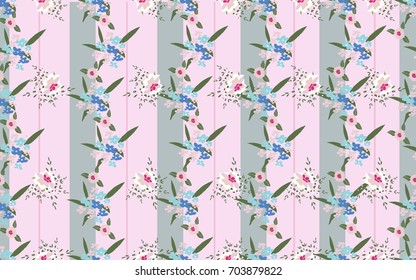 cute floral pattern in small-scale flowers. Seamless striped background for wallpapers, print, gift wrap and scrapbooking.