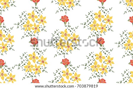 cute floral pattern in small-scale flowers. Seamless striped background for wallpapers, print, gift wrap and scrapbooking.
