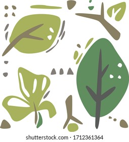adorable patrón floral para textiles con hojas verdes , EPS 10