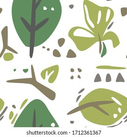 cute floral pattern for textile with green leaves , EPS 10