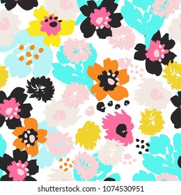 Cute Floral Pattern Texture, Summer Seamless Pattern