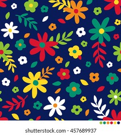 Cute floral pattern vector background