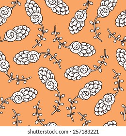 cute floral pattern. Vector floral seamless pattern with hand drawn ornate flowers