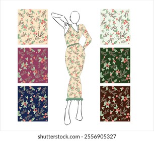 cute floral pattern. vintage seamless background pattern. poppy, small flowers background for fashion, wallpapers, print. liberty style. trendy floral design on