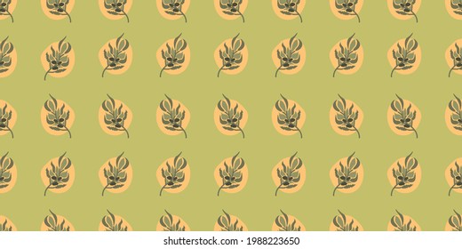 Cute floral, plant vector seamless pattern. Elegant template for fashion prints. Ready to use