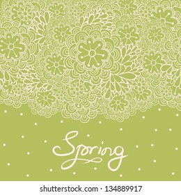 Cute floral romantic card. Spring background. Can be used for wedding invitation.