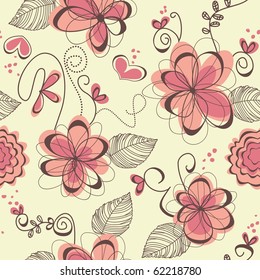 Cute floral seamless background