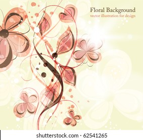 El fondo floral es suave y suave, con flores dibujadas a mano, hojas y corazones abstractos para el diseño. Pasos 10