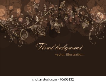 Cute floral seamless background with abstract hand drawn flowers and leafs for design. eps 10