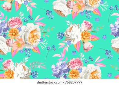 Cute floral seamless pattern
