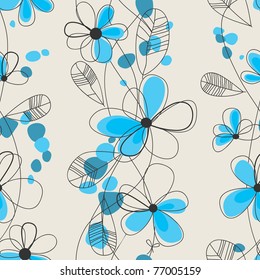 Cute floral seamless pattern