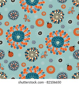 cute floral seamless pattern
