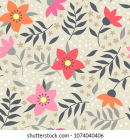 Cute floral seamless pattern background