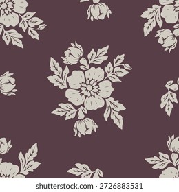 Lindo patrón floral sin fisuras. Fondo de Ilustración vectorial de flores. Imprimir en estilo rústico vintage, textil o Fondos de pantalla.