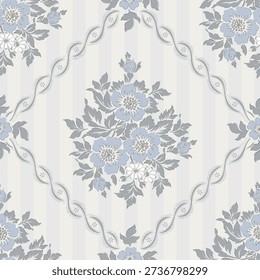 Cute floral seamless pattern. Flower vector illustration background. Print in rustic vintage style, textile or wallpapers.