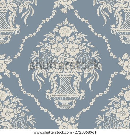 Cute floral seamless pattern. Flower vector illustration background. Print in rustic vintage style, textile or wallpapers.