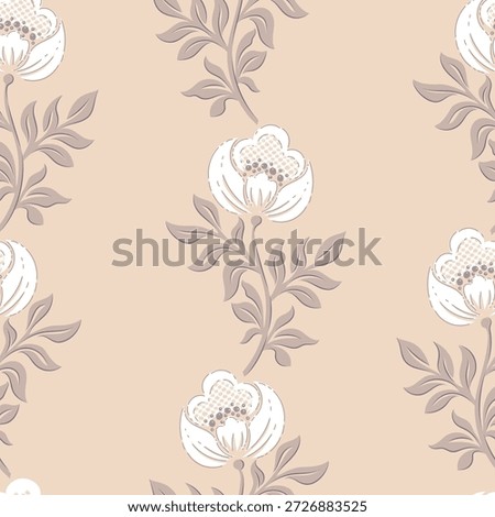 Cute floral seamless pattern. Flower vector illustration background. Print in rustic vintage style, textile or wallpapers.