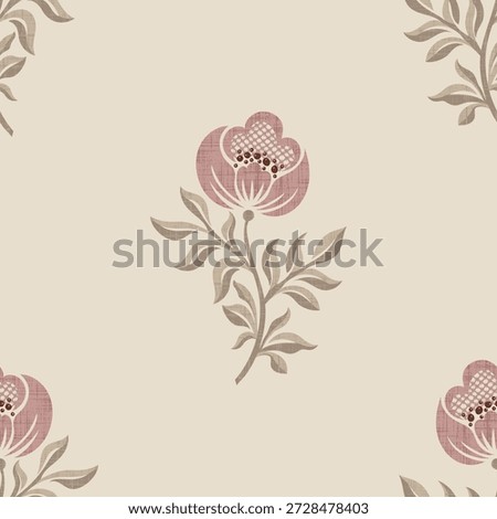 Cute floral seamless pattern. Flower vector illustration background. Print in rustic vintage style, textile or wallpapers.