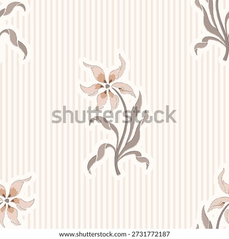 Cute floral seamless pattern. Flower vector illustration background. Print in rustic vintage style, textile or wallpapers.