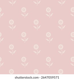 Padrão perfeito floral bonito com flores e ramos. Ilustração do vetor de flores silvestres na primavera ou no verão. Modelo elegante para tecido, papel de parede, papelaria, embalagem, cartão e capas de telefone.