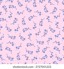 Nettes florales, nahtloses Muster mit Blumen und Zweigen. Wildblumenvektorgrafik im Frühling oder Sommer. Elegante Vorlage für Stoff, Tapete, Schreibwaren, Verpackung, Karte und Telefonhüllen.
