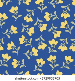 Lindo patrón floral sin fisuras con flores en un estilo rústico. Ilustración vectorial de flores silvestres en primavera o verano. Plantilla elegante para la tela, el Fondo de pantalla, la papelería, el abrigo, la tarjeta, y las cajas del teléfono.