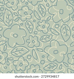 Nettes florales nahtloses Muster mit Blumen und Punkten. Wildblumenvektorgrafik im Frühling oder Sommer. Elegante Vorlage für Stoff, Tapete, Schreibwaren, Verpackung, Karte und Telefonhüllen.