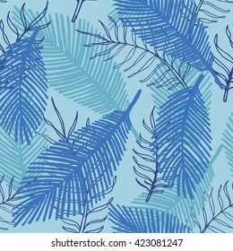 Cute floral seamless pattern with leaves